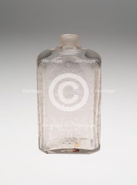 Bottle, Bohemia, Early 18th century. Creator: Bohemia Glass.