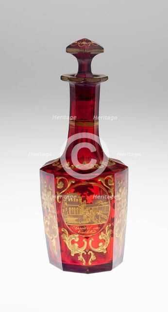 Bottle, Bohemia, Late 19th century. Creator: Bohemia Glass.