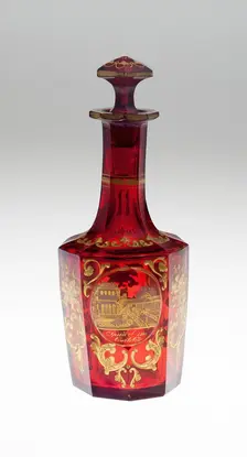 Bottle, Bohemia, Late 19th century. Creator: Bohemia Glass