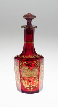 Bottle, Bohemia, Late 19th century. Creator: Bohemia Glass
