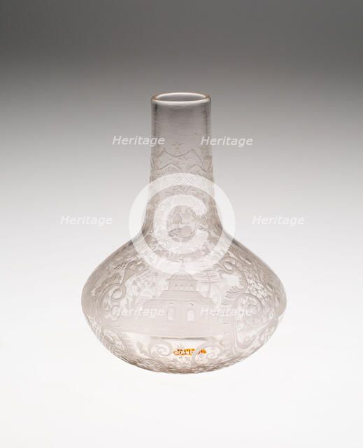 Bottle, Bohemia, Mid 18th century. Creator: Bohemia Glass.