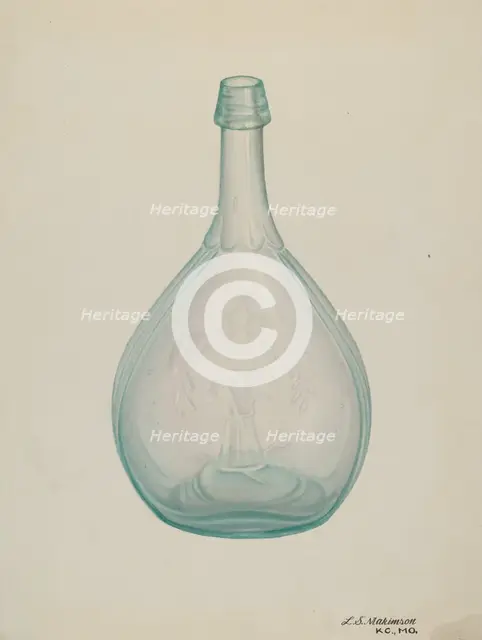 Bottle, c. 1940. Creator: Loraine Makimson.