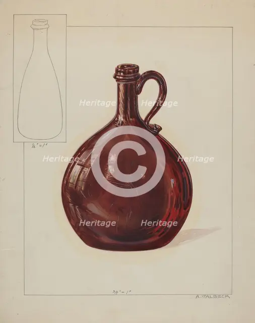 Bottle, c. 1936. Creator: Alfred Walbeck.