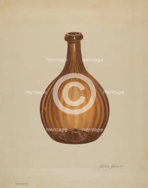 Bottle, c. 1936. Creator: Anna Aloisi.