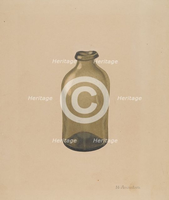 Bottle, c. 1937. Creator: Nicholas Amantea.