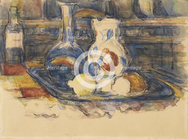 Bottle, Carafe, Jug and Lemons, 1902. Creator: Paul Cezanne.