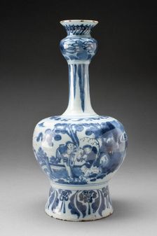 Bottle, Delfland, c. 1690/1700. Creator: Delftware