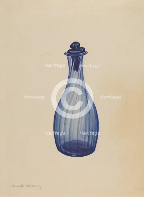 Bottle for Toilet Water, c. 1940. Creator: Joseph Delaney.