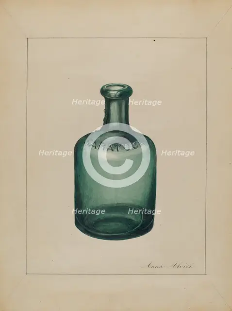 Bottle (For Spring Water), c. 1936. Creator: John Fisk.