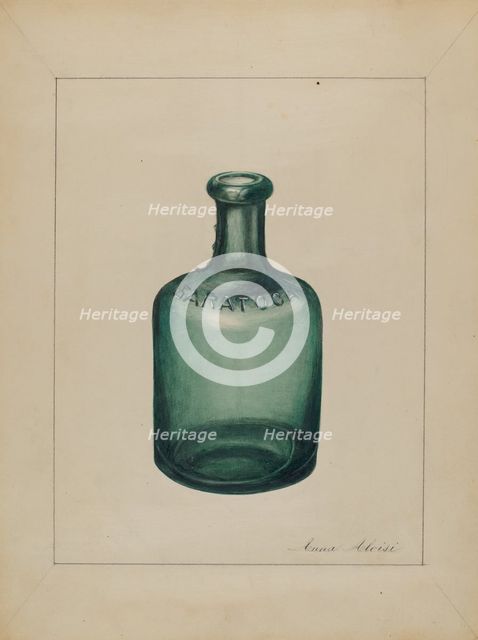 Bottle (For Spring Water), c. 1936. Creator: John Fisk.