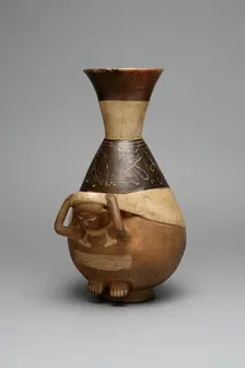 Bottle in Form of a Figure Carrying a Burden with a Tumpline, 100 B.C./A.D. 500. Creator: Unknown