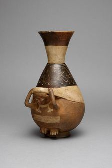 Bottle in Form of a Figure Carrying a Burden with a Tumpline, 100 B.C./A.D. 500. Creator: Unknown