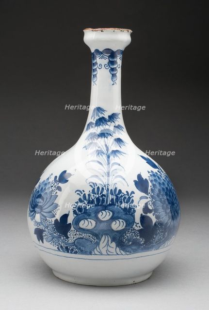 Bottle, Liverpool, c. 1750. Creator: Unknown.