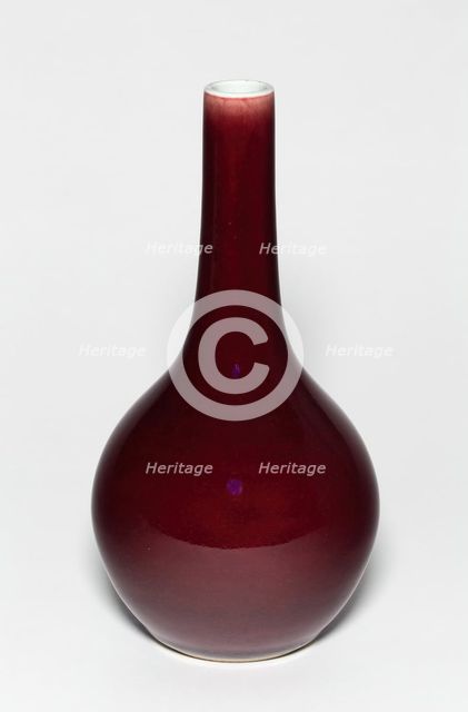 Bottle-Shaped Vase, Qing dynasty (1644-1911), Yongzheng reign mark and period (1723-1735). Creator: Unknown.
