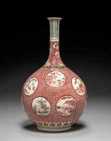 Bottle Vase: Kutani Ware, late 17th or early 18th century. Creator: Unknown