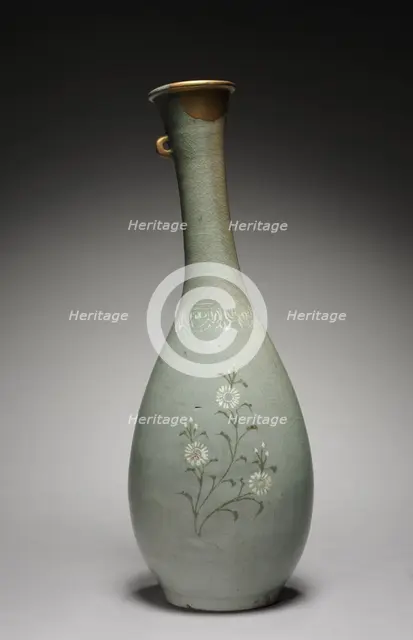 Bottle with Chrysanthemum Design, 1200s-1300s. Creator: Unknown.