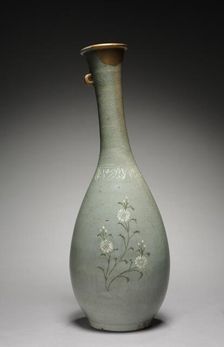 Bottle with Chrysanthemum Design, 1200s-1300s. Creator: Unknown