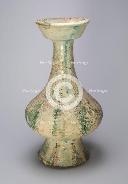 Bottle with Cupped Mouth and Mock Ring Handles, Eastern Han dynasty (A.D. 25-220). Creator: Unknown.