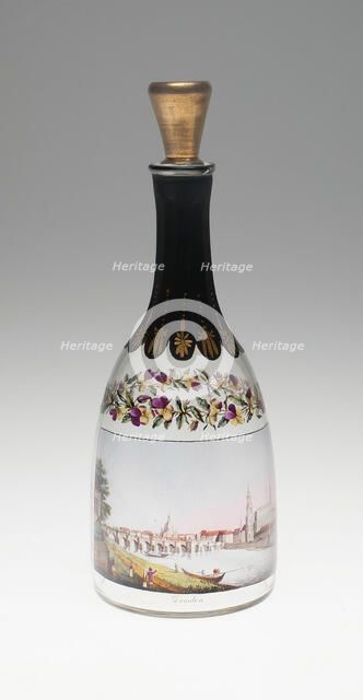 Bottle with a View of Dresden, Dresden, 1814. Creator: Samuel Mohn.