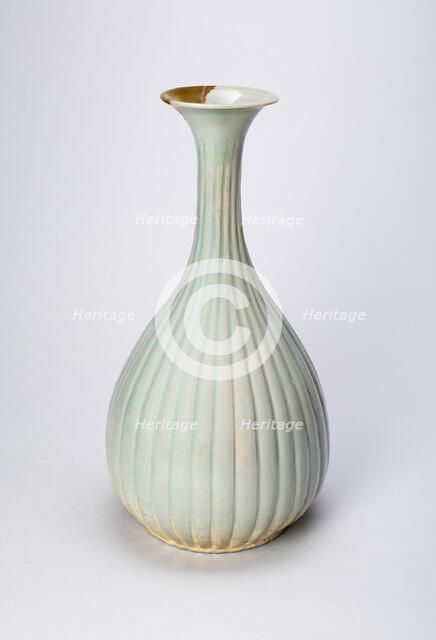 Bottle with Bamboo Fluting, Korea, Goryeo dynasty (918-1392), 13th century. Creator: Unknown.