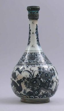 Bottle with Deer in Landscape, Iran, first half 17th century. Creator: Unknown