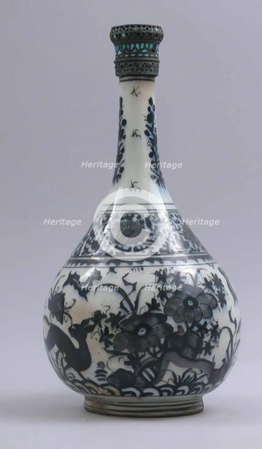 Bottle with Deer in Landscape, Iran, first half 17th century. Creator: Unknown.
