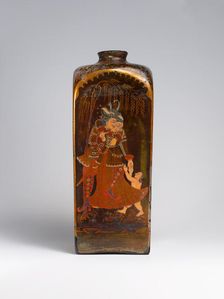 Bottle with European and Indian Figures, India, 18th century. Creator: Unknown