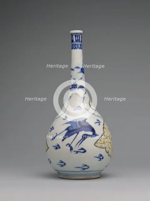 Bottle with Flying Cranes, Iran, 1650s. Creator: Unknown.