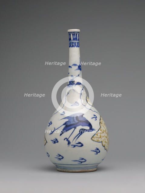 Bottle with Flying Cranes, Iran, 1650s. Creator: Unknown.