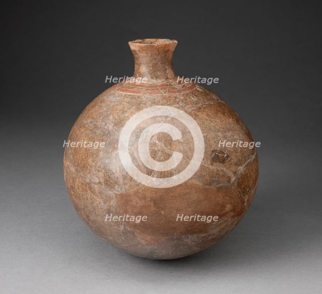 Bottle with Incised Feline Tooth Motif Around Neck, 650/150 B.C. Creator: Unknown.