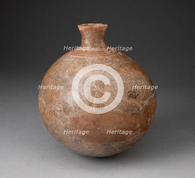 Bottle with Incised Feline Tooth Motif Around Neck, 650/150 B.C. Creator: Unknown.