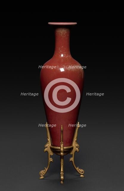 Bottle with Peach Bloom Glaze, 1662-1722. Creator: Unknown.