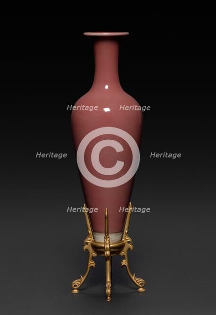 Bottle with Peach Bloom Glaze, 1662-1722. Creator: Unknown.