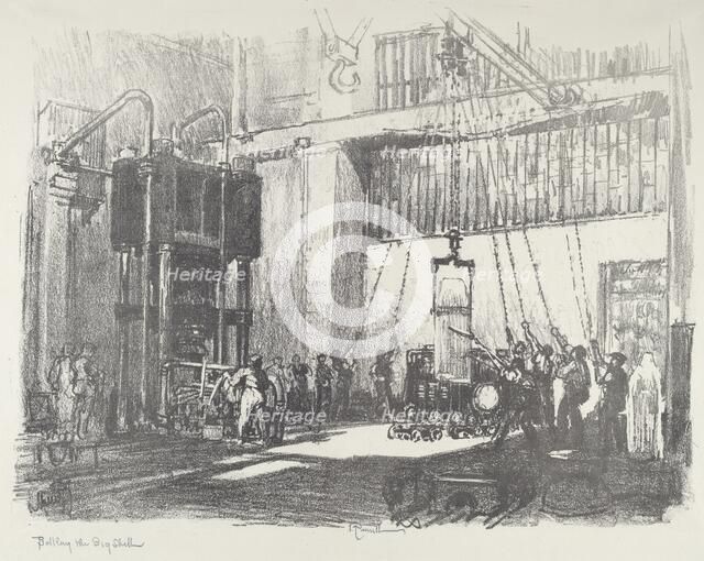 Bottling the Big Shell, 1916. Creator: Joseph Pennell.