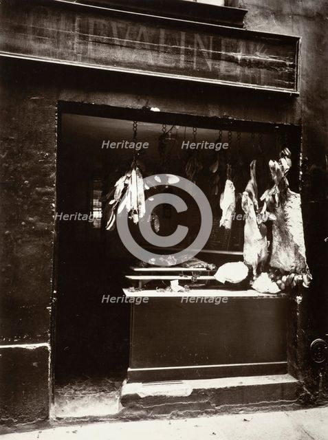 Boucherie, Rue Christine (image 2 of 2), 1923-24, (1956). Creator: Eugene Atget.