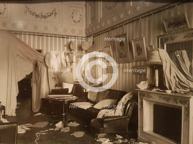 Boudoir of Empress Alexandra Fyodorovna after the Storming the Winter Palace, 1917.