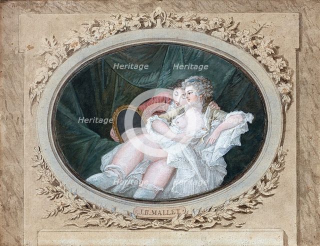 Boudoir scene. Creator: Mallet, Jean-Baptiste (1759-1835).
