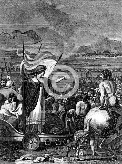 Boudicca (Boadicea) lst century British queen of Iceni, 1824. Artist: Unknown