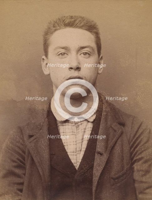 Boulnois. Paul, Cyprien. 20 ans, né à Paris Ille. Employé de commerce. Anarchiste. 6/3/94., 1894. Creator: Alphonse Bertillon.