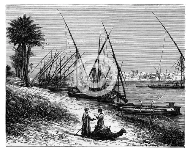 Boulak on the Nile River, Cairo, Egypt, c1890. Artist: Unknown