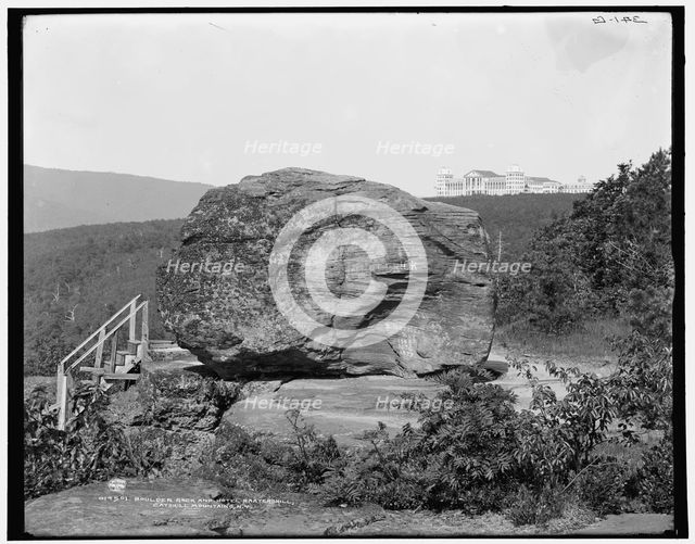 Boulder Rock and Hotel Kaaterskill, Catskill Mountains, N.Y., (1902?). Creator: Unknown.