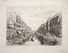 Boulevard Montmartre, 1884. Creator: Maxime Lalanne (French, 1827-1886)