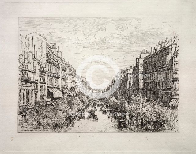 Boulevard Montmartre, 1884. Creator: Maxime Lalanne (French, 1827-1886).