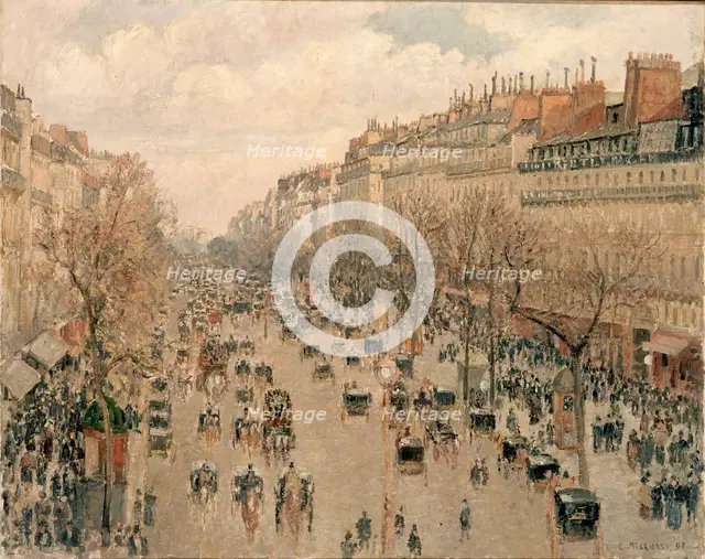 Boulevard Montmartre, sunny afternoon, 1897. Creator: Camille Pissarro.