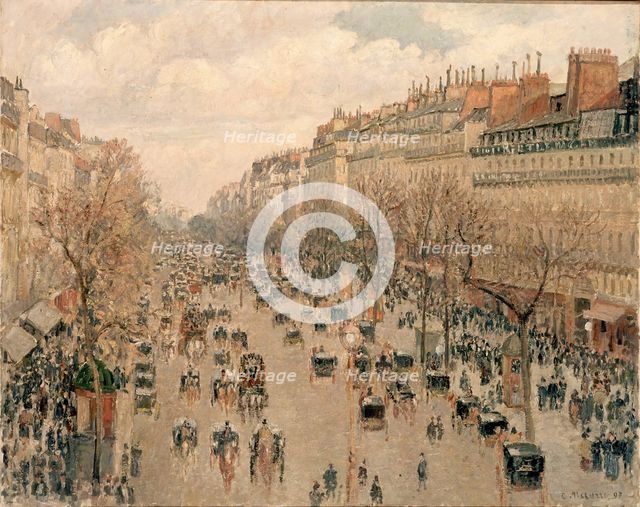 Boulevard Montmartre, sunny afternoon, 1897. Creator: Camille Pissarro.