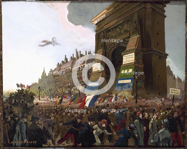 Boulevard and Porte de Saint-Denis, November 11, 1918. Creator: Jean Baptiste Le Prince.