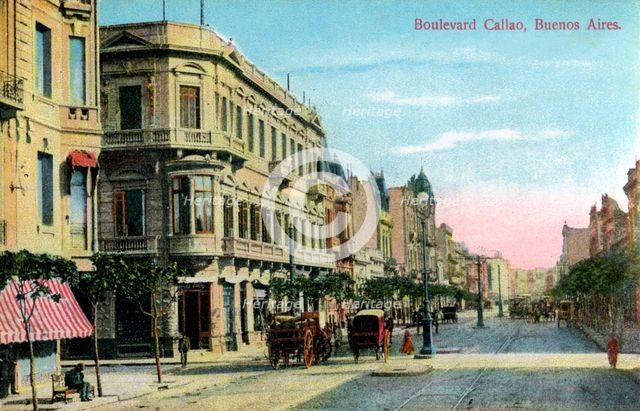 Boulevard Callao, Buenos Aires, Argentina, late 19th or early 20th century(?). Artist: Unknown