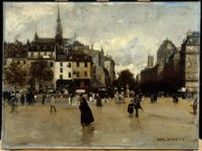 Boulevard du Palais, seen from Place Saint-Michel, 1888. Creator: Unknown