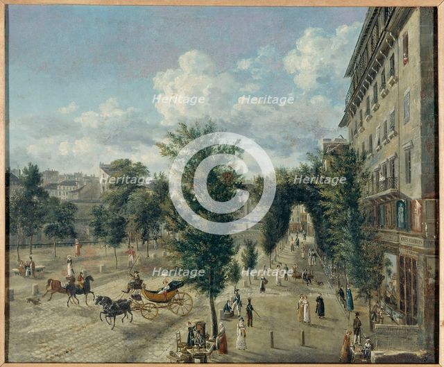 Boulevard des Capucines and rue Basse-du-Rempart, 2nd and 9th arrondissements, between 1818 and 1820 Creator: Alexandre Pau de Saint-Martin.