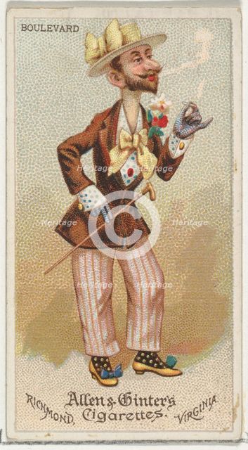 Boulevard, from World's Dudes series (N31) for Allen & Ginter Cigarettes, 1888. Creator: Allen & Ginter.